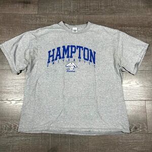 Hampton University Pirates T-Shirt Men's 2XL Gray Football Performance Tee Delta